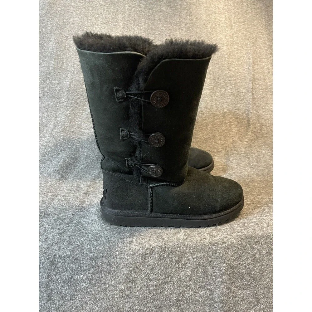 Ugg Australia Black Tall Bailey Button Triple Boots Tall Triplet Women's Size 5